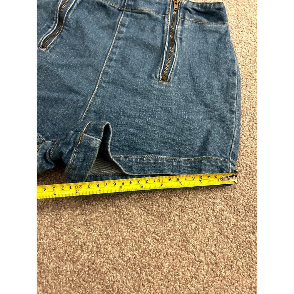 Forever 21 Denim Shorts Womens 26 Blue Excellent High Waist Exposed Zippers